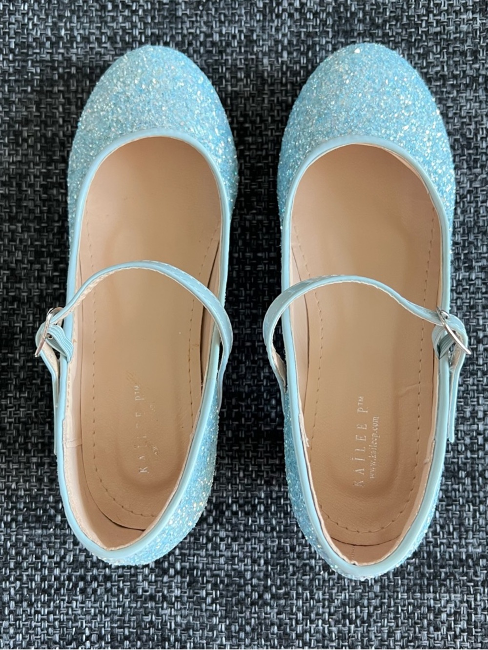 NWT Kailee Light Blue Rock Glitter Mary Jane Heels Size 1 - Picture 8 of 9